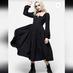 Disturbia, Mina Corset Black Long Sleeve Dress